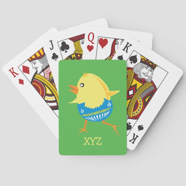 Easter Chick custom playing cards (Back)