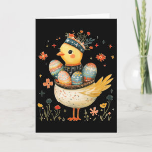 Easter Chick - Easter Egg Folk Art Card