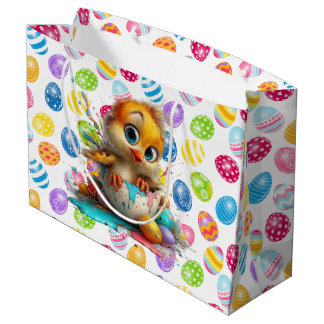 Easter Chick Egg Artist  Large Gift Bag