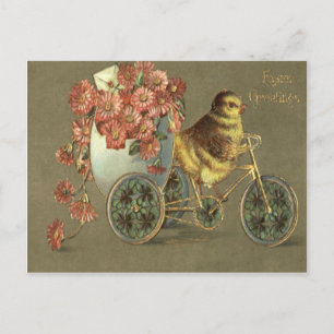 Easter Chick Egg Chrysanthemum Bike Love Letter Holiday Postcard
