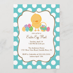 Easter Chick Egg Hunt Easter Party Invitation