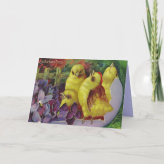 Easter Chick Greetings Holiday Card