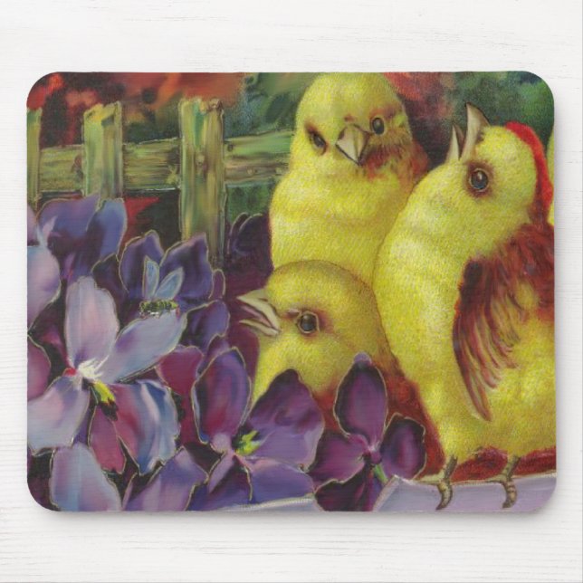 Easter Chick Greetings Mouse Mat (Front)