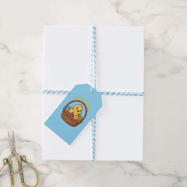 Easter Chick in a Basket: Gift Tag (With Twine)