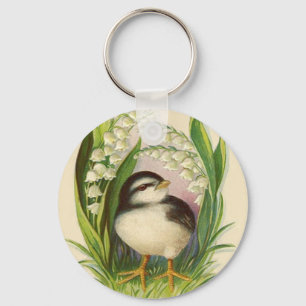 Easter Chick Lily Of The Valley Key Ring