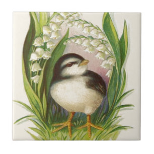 Easter Chick Lily Of The Valley Tile