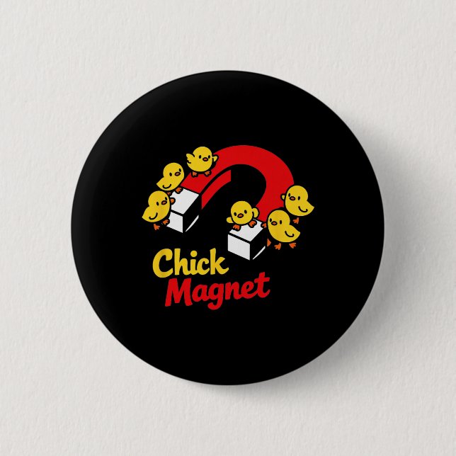 Easter Chick Magnet Funny Chicken Pun Graphic  6 Cm Round Badge (Front)