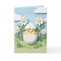 Easter Chick Papercraft Daisy Flowers Spring