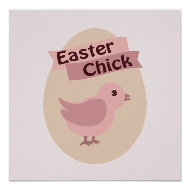 Easter Chick Pink Poster (Front)