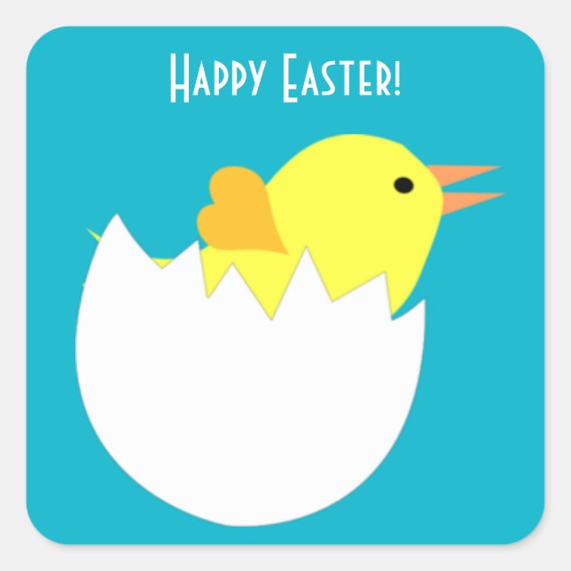 Easter Chick Square Sticker (Front)
