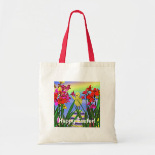 Easter Chicken and Flowers Tote Bag