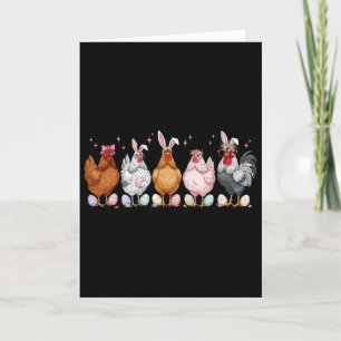 Easter Chicken Bunnies Ears Rooster Poultry Farm B Card