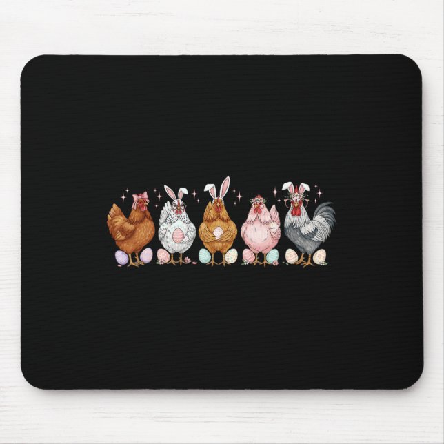 Easter Chicken Bunnies Ears Rooster Poultry Farmer Mouse Mat (Front)