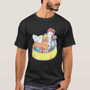 Easter Chicken Bunny Ears Eggs Basket Farm Animal T-Shirt