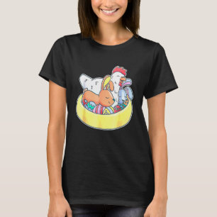 Easter Chicken Bunny Ears Eggs Basket Farm Animal T-Shirt