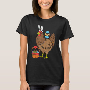 Easter Chicken Bunny Ears Eggs Basket Farm Animal T-Shirt