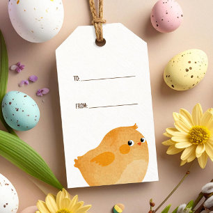 Easter chicken in orange for a lovely celebration gift tags