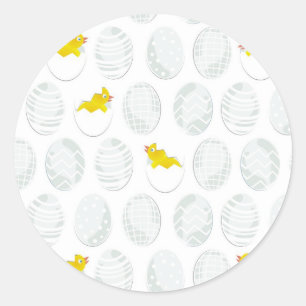 easter chickens classic round sticker