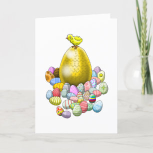 Easter chicken's easter egg Holiday Card