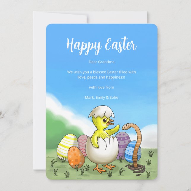 Easter Chicken's Eggs Holiday Card (Front)