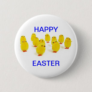 Easter chicks 6 cm round badge