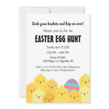 Easter Chicks and Egg Hunt Invitation