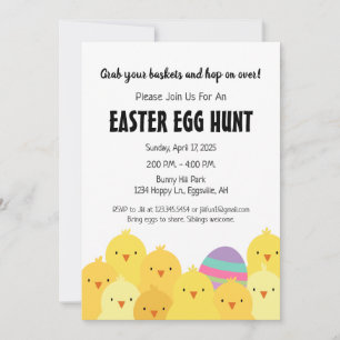 Easter Chicks and Egg Hunt Invitation