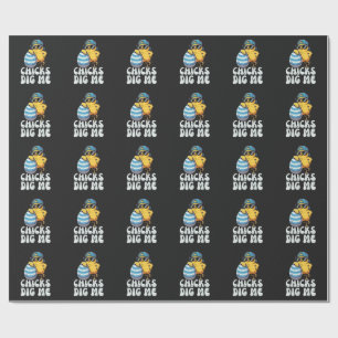 Easter Chicks Dig Me Cute Egg Wrapping Paper