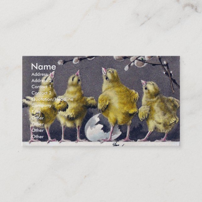 Easter Chicks Italian Vintage Business Card (Front)