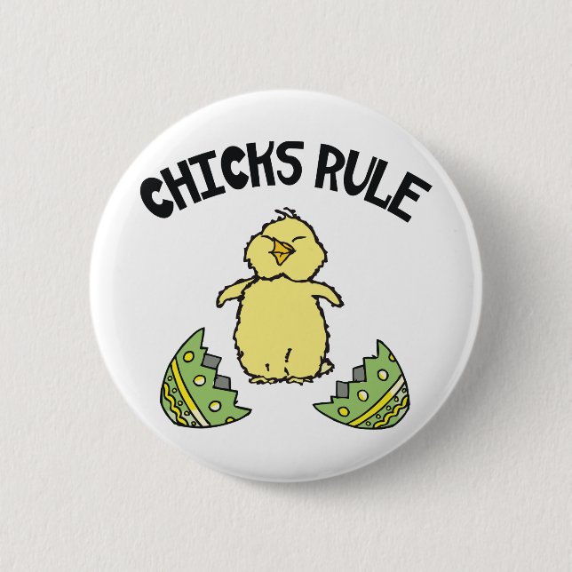 Easter Chicks Rule 6 Cm Round Badge (Front)