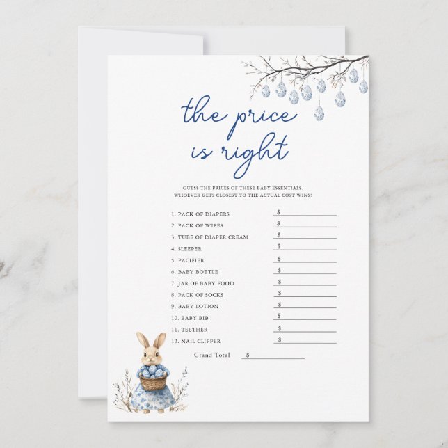 Easter Chinoiserie The Price is Right Baby Shower  Holiday Card (Front)
