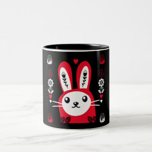 Easter Chocolate Bunny Decor Two-Tone Coffee Mug