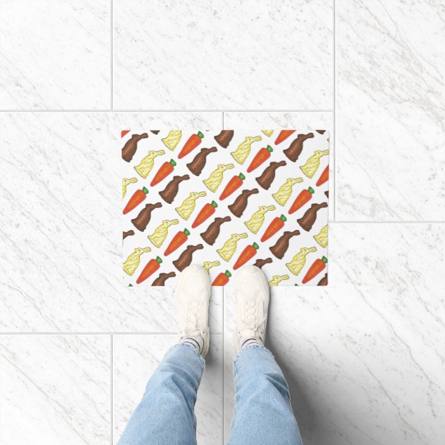 Easter Chocolate Bunny Rabbit Bunnies Print Doormat (Indoor)