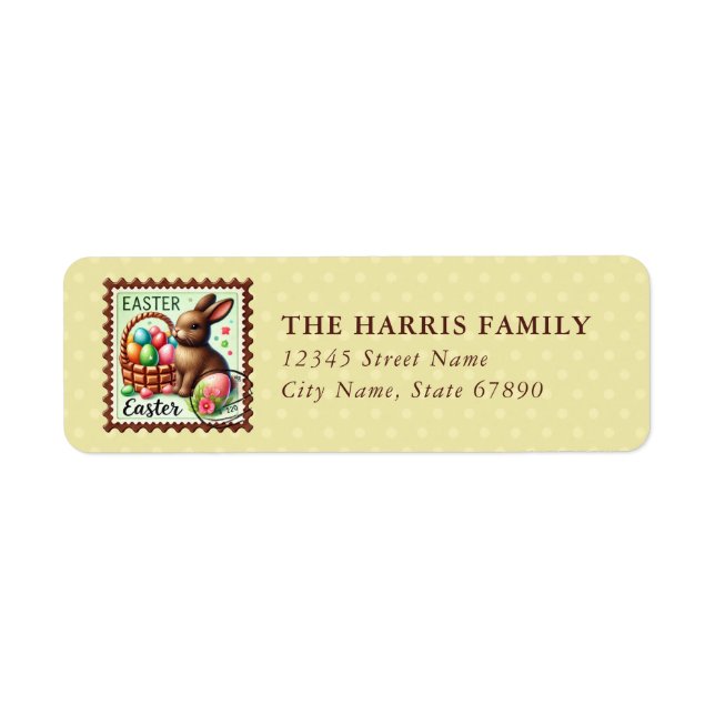 Easter Chocolate Bunny Return Address Labels (Front)