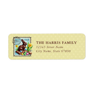 Easter Chocolate Bunny Return Address Labels