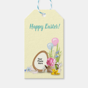Easter Chocolate Egg & Balloons Photo Gift Tags