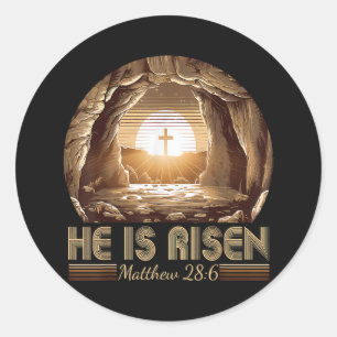Easter Christian He is Risen Jesus Classic Round Sticker