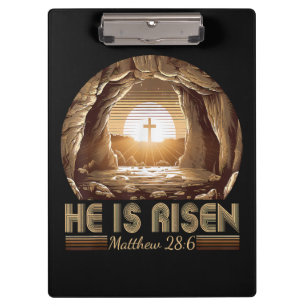 Easter Christian He is Risen Jesus Clipboard