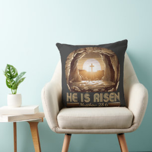Easter Christian He is Risen Jesus Cushion
