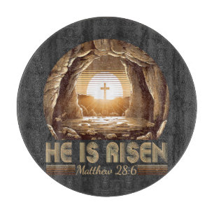 Easter Christian He is Risen Jesus Cutting Board