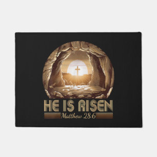 Easter Christian He is Risen Jesus  Doormat