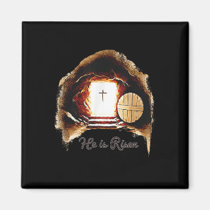Easter Christian He Is Risen Jesus Empty Tomb Men Magnet