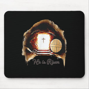 Easter Christian He Is Risen Jesus Empty Tomb Men Mouse Mat