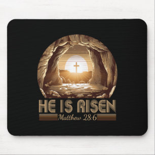 Easter Christian He Is Risen Jesus Empty Tomb Men Mouse Mat