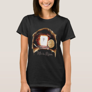 Easter Christian He Is Risen Jesus Empty Tomb Men T-Shirt
