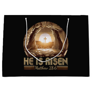 Easter Christian He is Risen Jesus Large Gift Bag