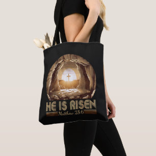 Easter Christian He is Risen Jesus  Tote Bag