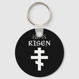 Easter Christian He Is Risen Resurrection Orthodox Key Ring