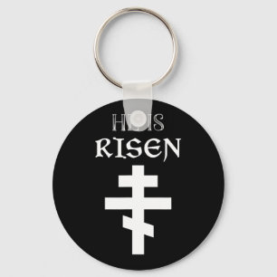 Easter Christian He Is Risen Resurrection Orthodox Key Ring