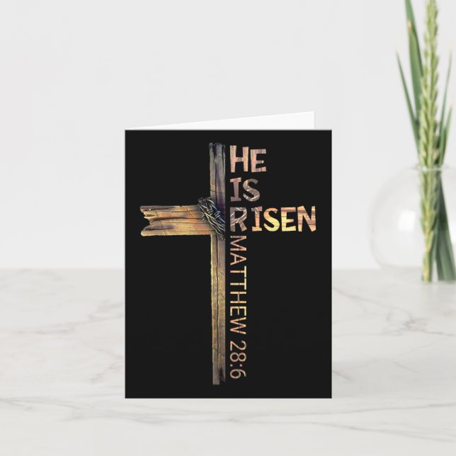 Easter Christian He Is Risen Sun Resurrection Men  Card (Front)